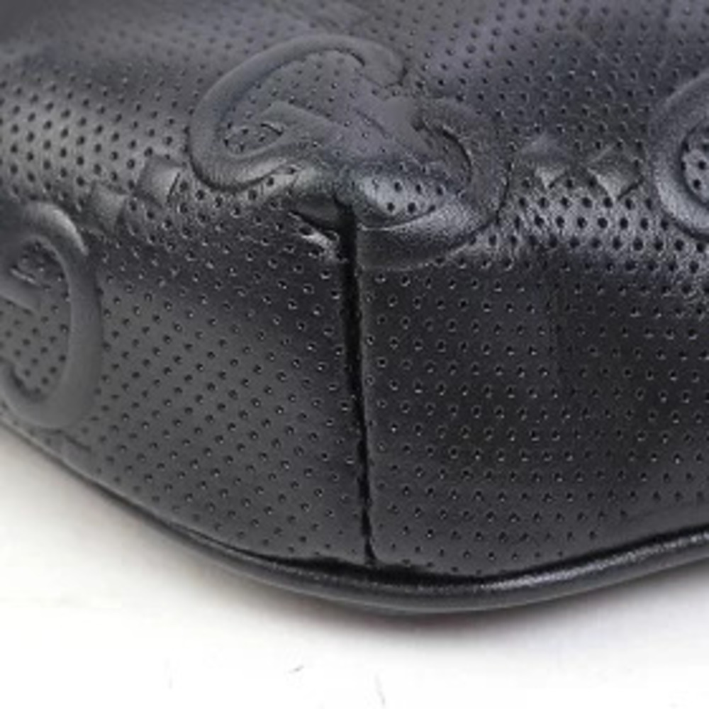 Gucci GG Embossed Belt Bag Black Calfskin Crossbody Shoulder - Picture 9 of 13